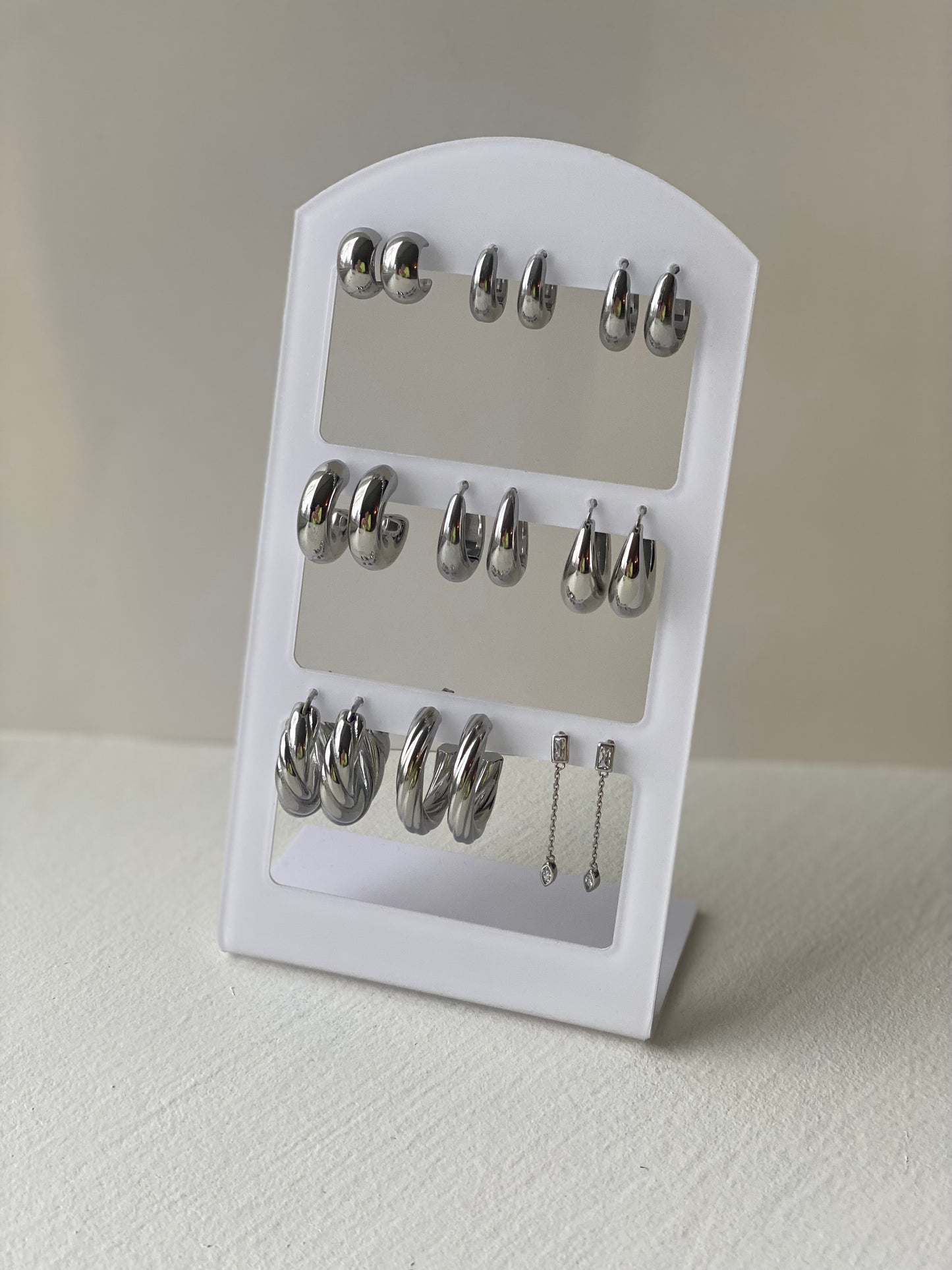 Snowdrop Stainless Steel Chunky Hoops