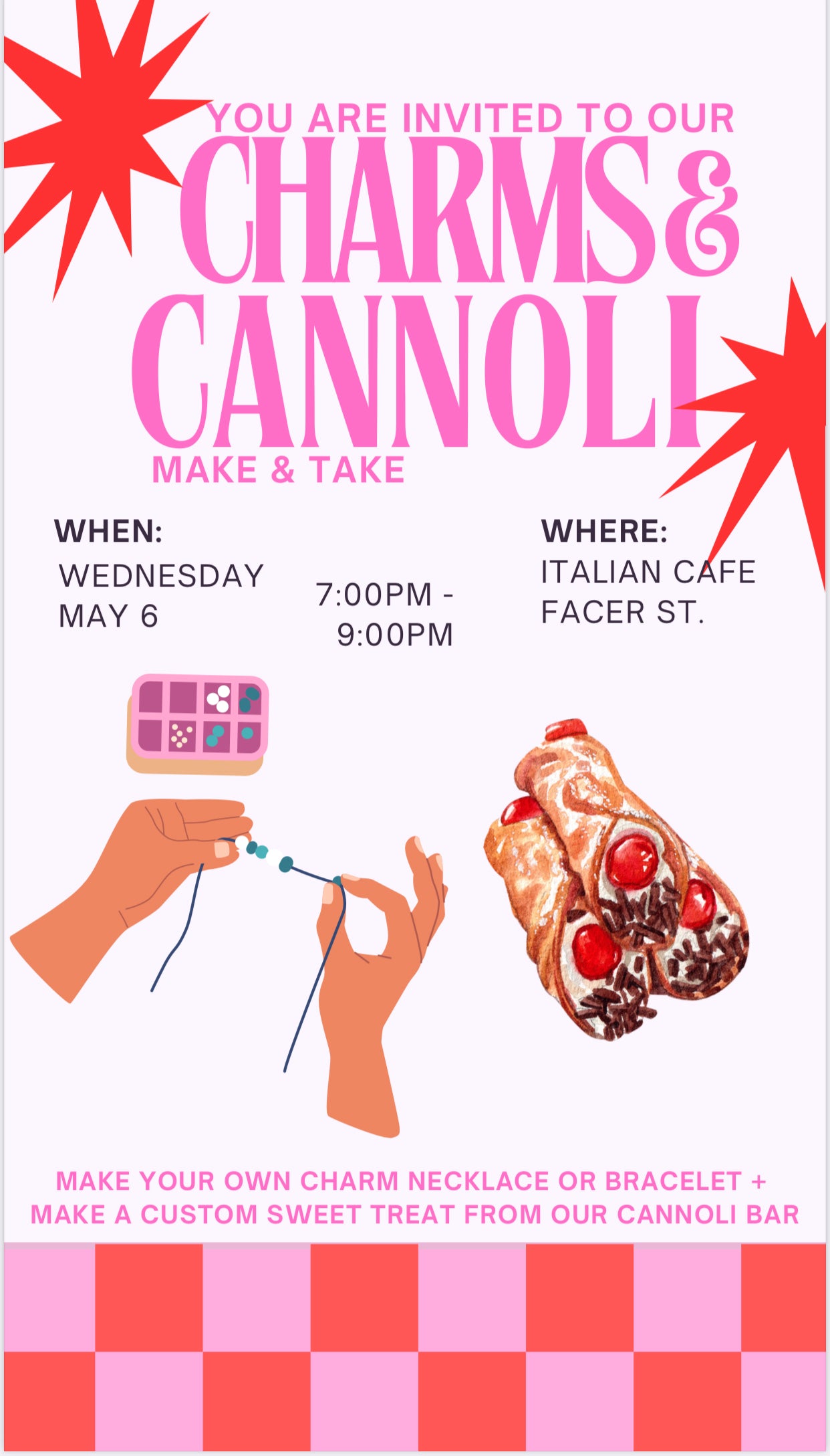 Charms & Cannoli Night Wednesday May 6