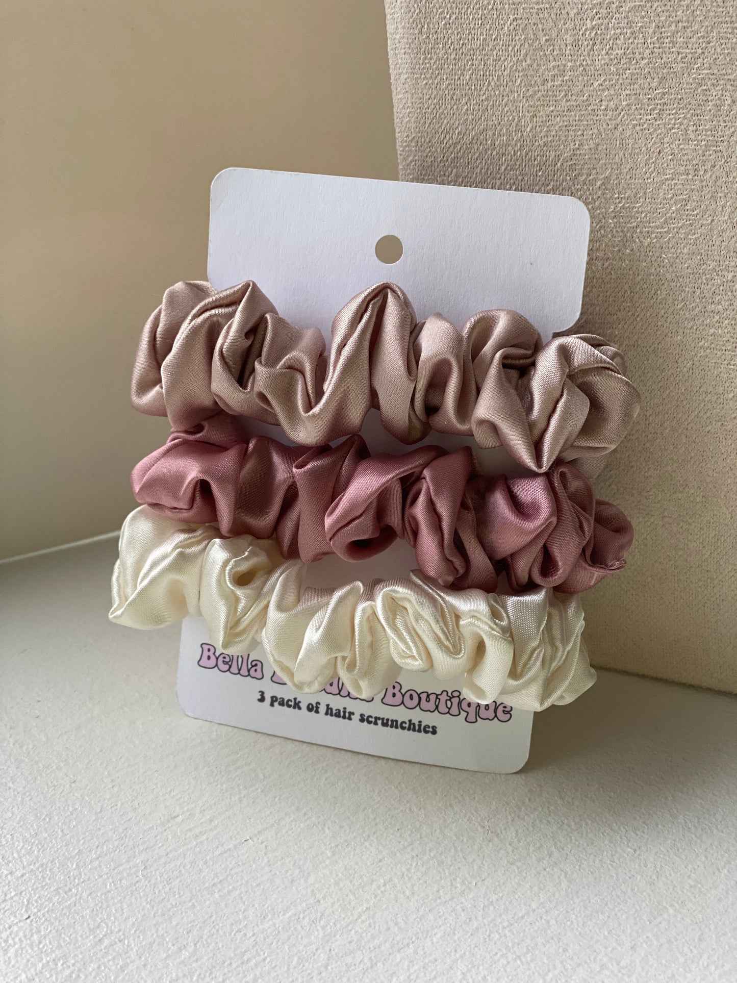 Mini 3 Pack Satin Scrunchies