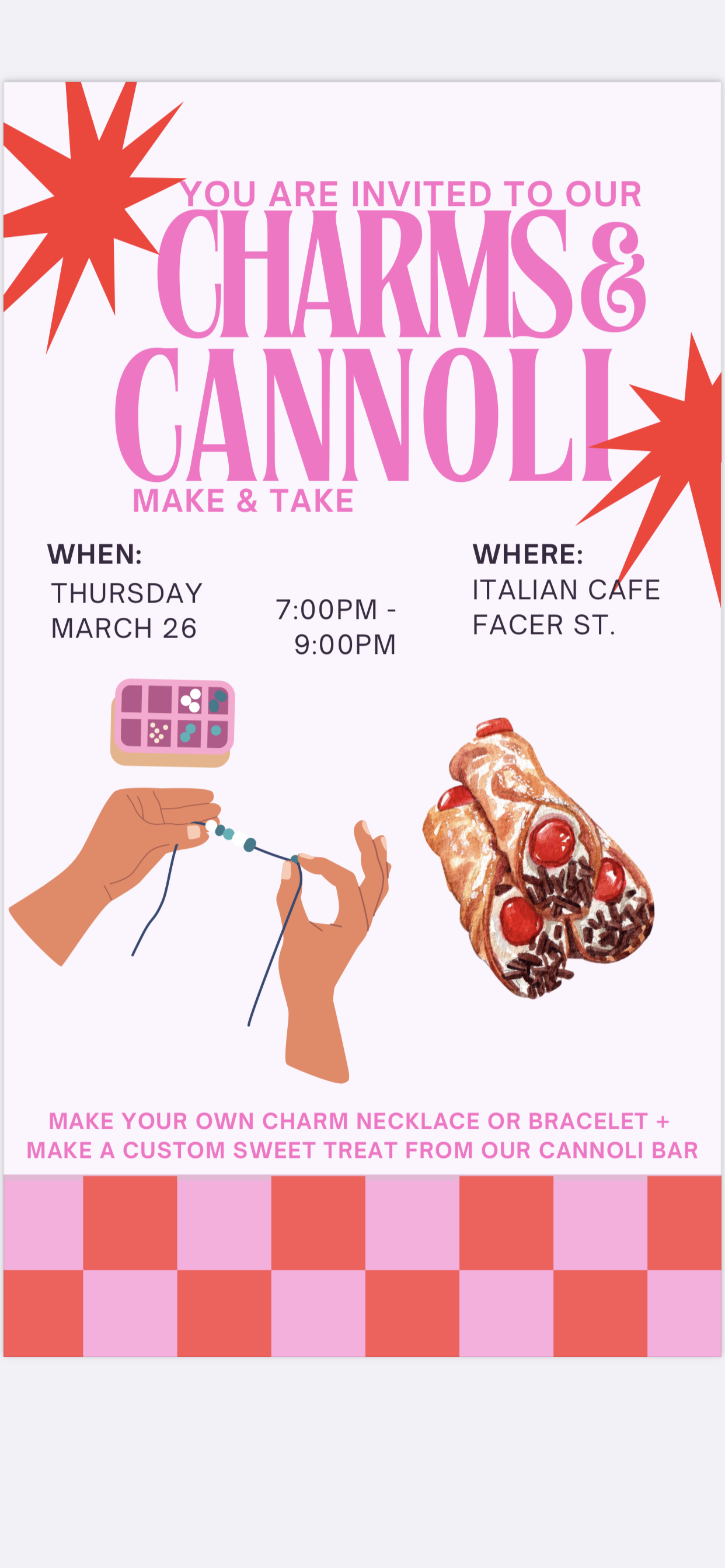 Charms & Cannoli Night Mar 26