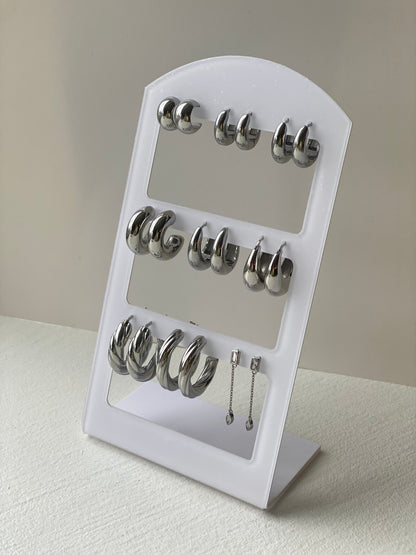 Snowdrop Stainless Steel Chunky Hoops