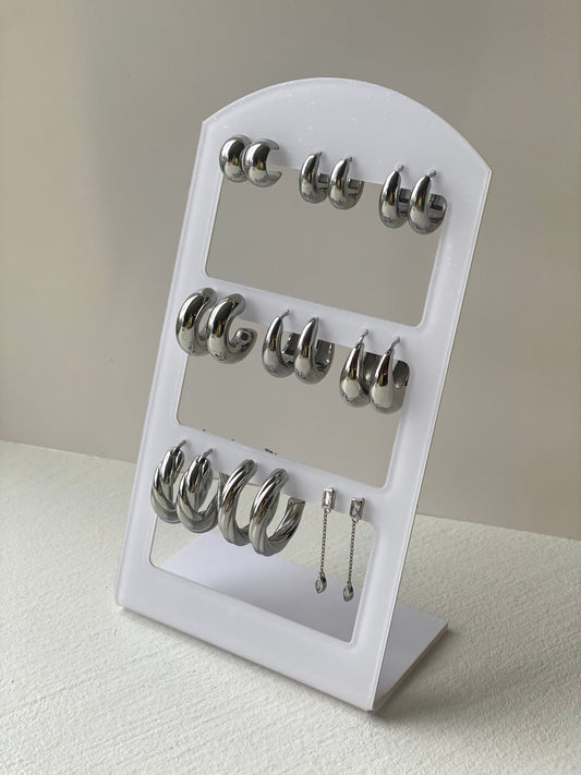 Snowdrop Stainless Steel Chunky Hoops