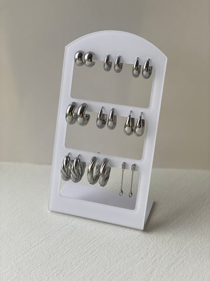 Snowdrop Stainless Steel Chunky Hoops