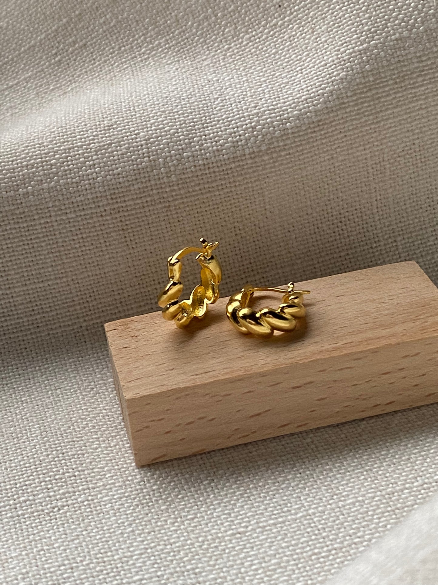 Mini Croissant Hoop Earrings