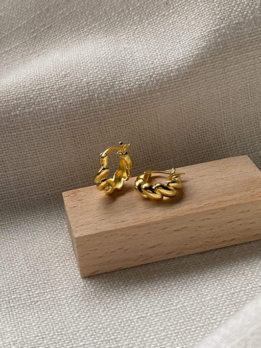Mini Croissant Hoop Earrings